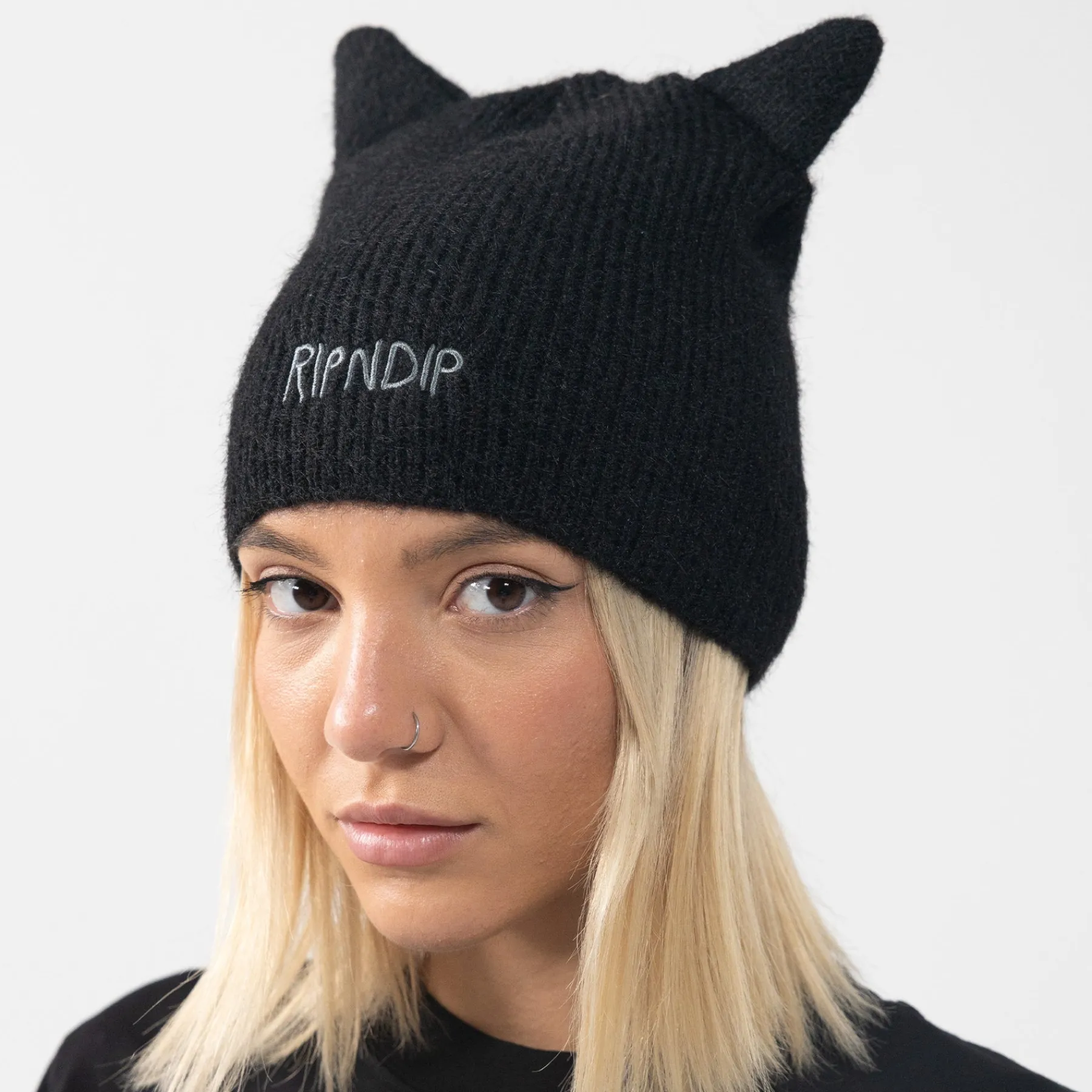 Ripndip Beanies|Stocking Stuffers<Kitty Ears Mohair Beanie (Black)