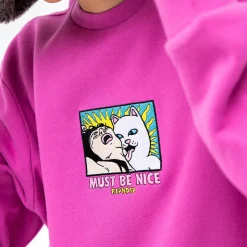 Ripndip Hoodies / Crewnecks|Knits / Sweaters<Lady Friend Crewneck (Fuchsia)