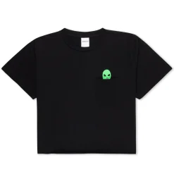 Ripndip Womens|Womens<Lord Alien Cropped Pocket Tee (Black)
