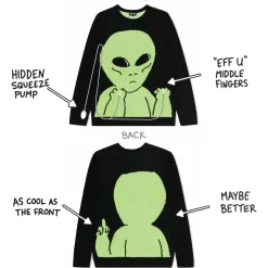Ripndip Knits / Sweaters|Christmas Items<Lord Alien Flippy Knitty Sweater (Black)