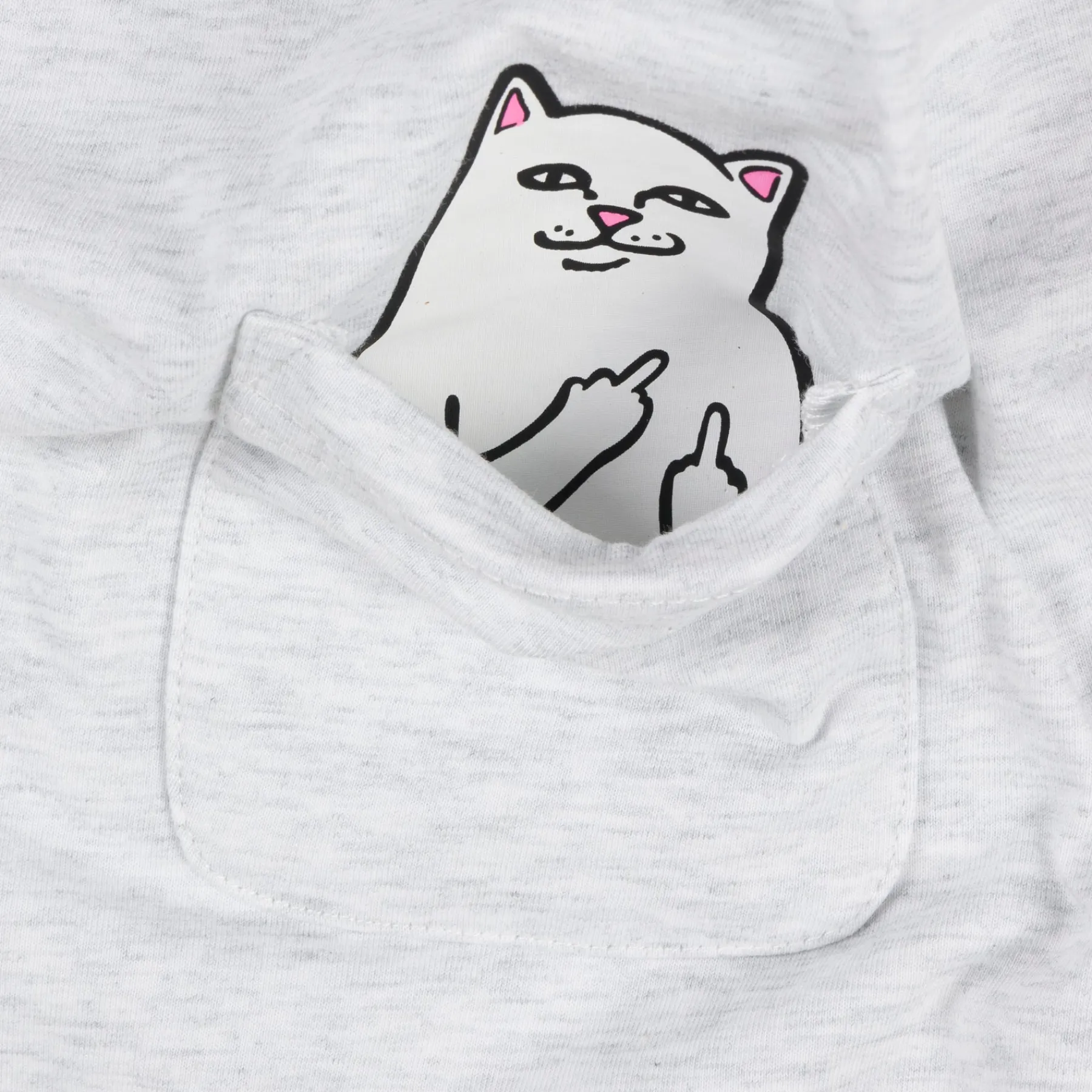 Ripndip Womens|Womens<Lord Nermal Cropped Baby Pocket Tee (Ash Heather)