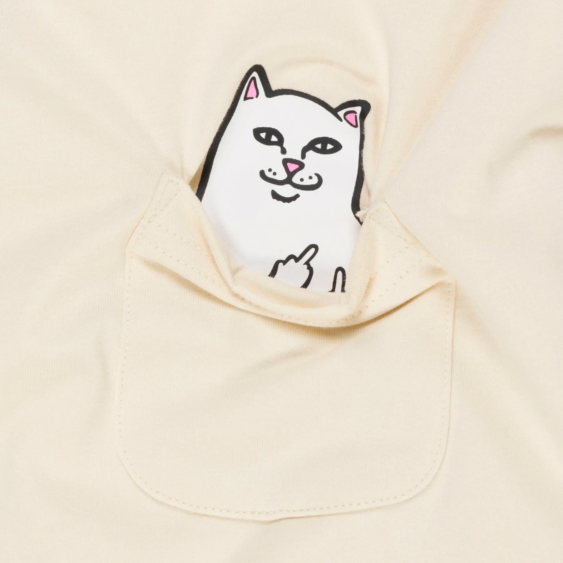 Ripndip Womens|Womens<Lord Nermal Cropped Long Sleeve Pocket Tee (Natural)