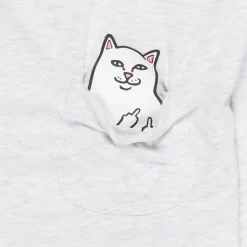 Ripndip Womens|Womens<Lord Nermal Cropped Long Sleeve Pocket Tee (Ash Heather)