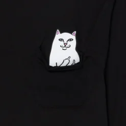 Ripndip Womens|Womens<Lord Nermal Cropped Pocket Tee Long Sleeve (Black)