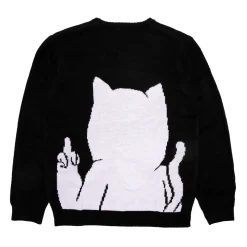 Ripndip Knits / Sweaters|Christmas Items<Lord Nermal Flippy Knitty Sweater (Black)