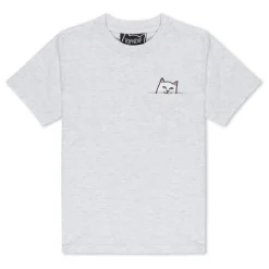 Ripndip Short Sleeve Tees|Lord Nermal Tees<Lord Nermal Kid Peace tee (Ash Heather)
