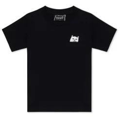 Ripndip Short Sleeve Tees|Lord Nermal Tees<Lord Nermal Kid Pocket Tee (Black)