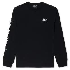 Ripndip Long Sleeve Tees|Lord Nermal Tees<Lord Nermal L/S Pocket Tee (Black)