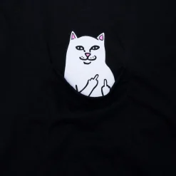 Ripndip Long Sleeve Tees|Lord Nermal Tees<Lord Nermal L/S Pocket Tee (Black)