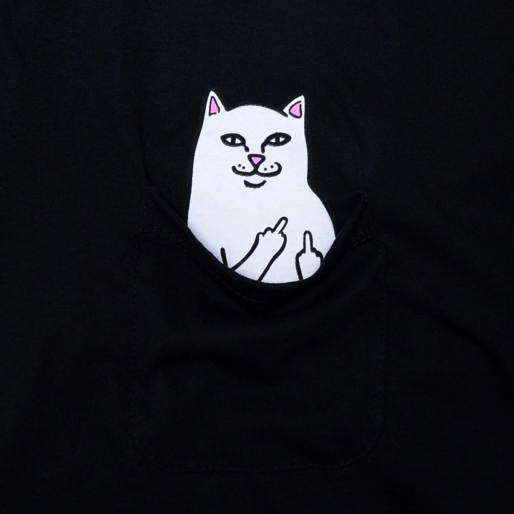Ripndip Long Sleeve Tees|Lord Nermal Tees<Lord Nermal L/S Pocket Tee (Black)