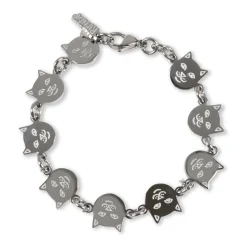 Ripndip Womens|Accessories<Lord Nermal Metal Link Bracelet (Silver)
