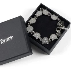Ripndip Womens|Accessories<Lord Nermal Metal Link Bracelet (Silver)