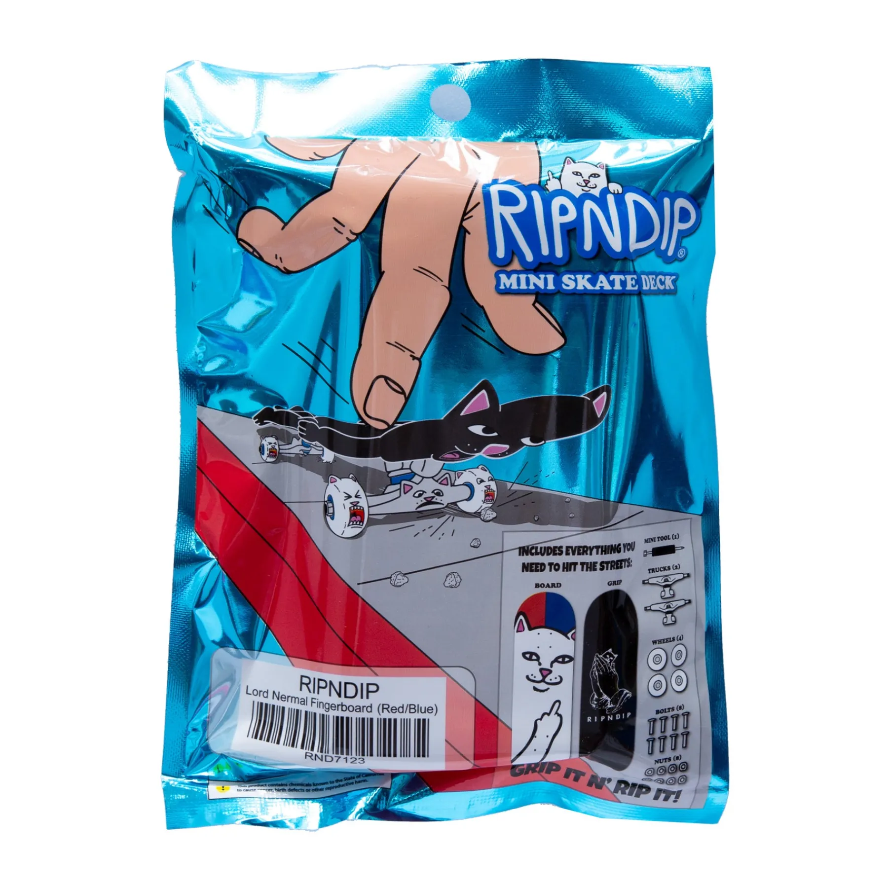 Ripndip Stocking Stuffers<Lord Nermal Mini Skateboard (Red/Blue)