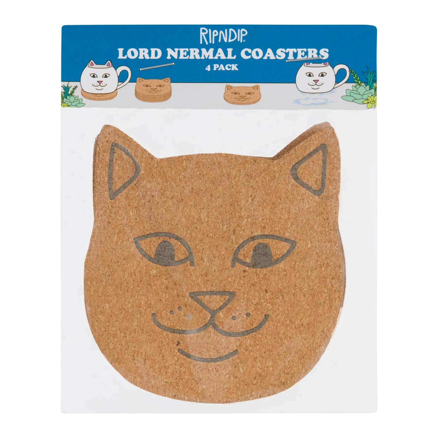 Ripndip Stocking Stuffers|Home Goods<Lord Nermal 4pc Coaster Set (White)