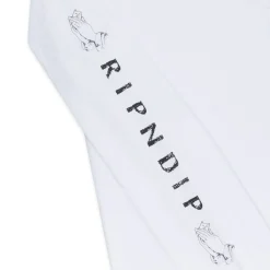 Ripndip Long Sleeve Tees|Lord Nermal Tees<Lord Nermal Pocket L/S (White)