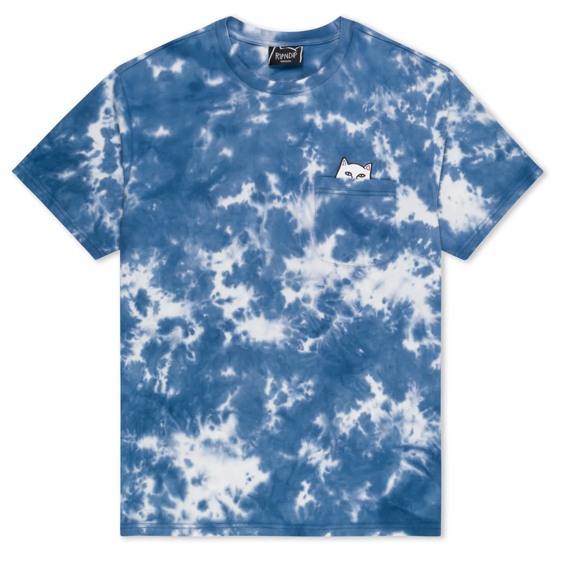 Ripndip Short Sleeve Tees|Lord Nermal Tees<Lord Nermal Pocket Tee (Slate Lightning Wash)