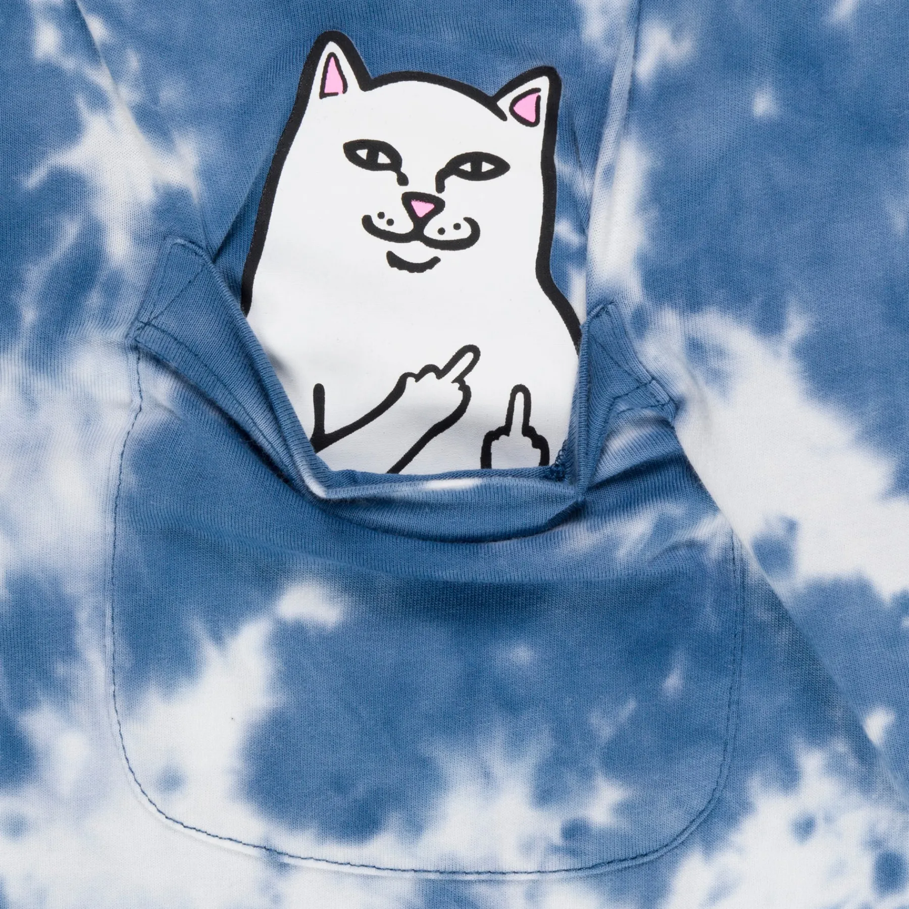 Ripndip Short Sleeve Tees|Lord Nermal Tees<Lord Nermal Pocket Tee (Slate Lightning Wash)