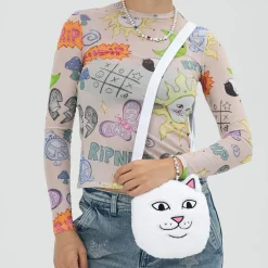 Ripndip Stocking Stuffers|Shoulder Bags<Lord Nermal Sherpa Crossbody Bag (White)