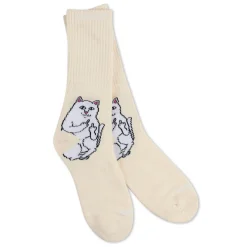 Ripndip Socks|Stocking Stuffers<Lord Nermal Socks (Off White)