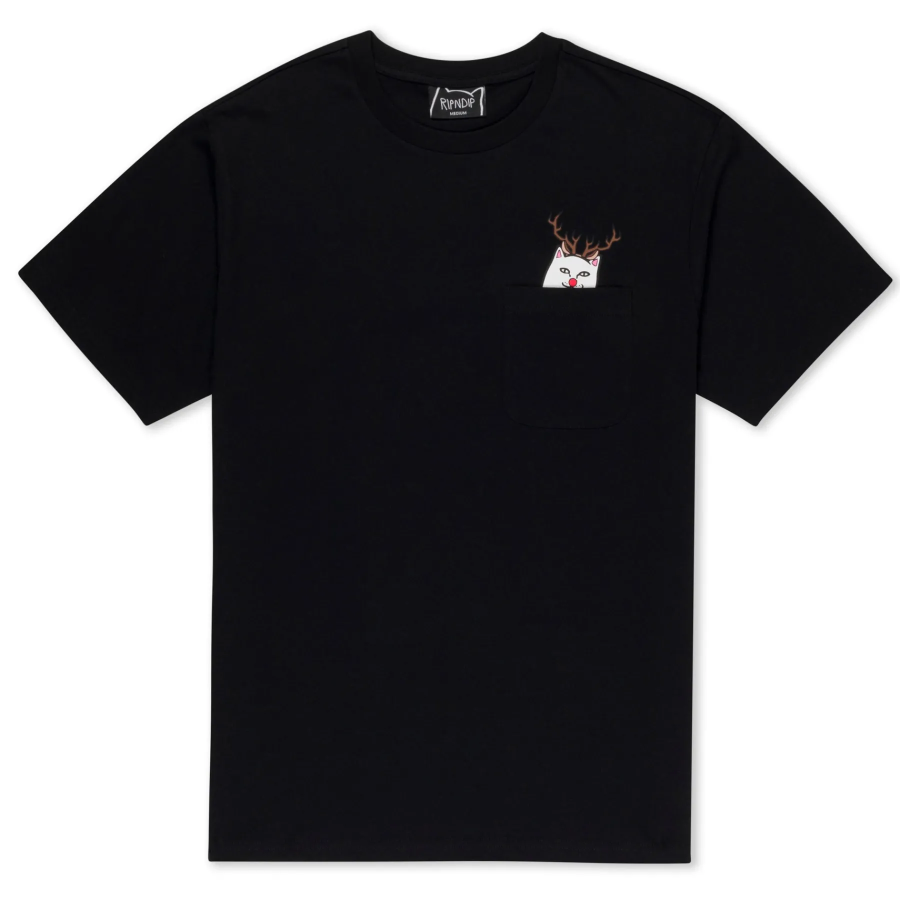 Ripndip Short Sleeve Tees|Lord Nermal Tees<Lord Red Nose Pocket Tee (Black)