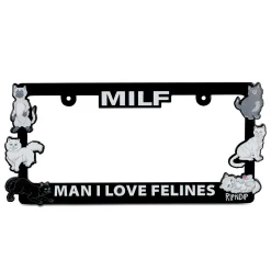 Ripndip Stocking Stuffers|Car Accessories<Man I Love Felines License Plate Holder (Black)
