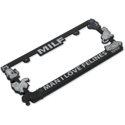Ripndip Stocking Stuffers|Car Accessories<Man I Love Felines License Plate Holder (Black)
