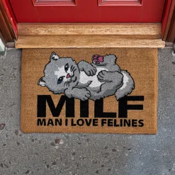 Ripndip Home Goods|Rugs<Man I Love Felines Rug (Brown)