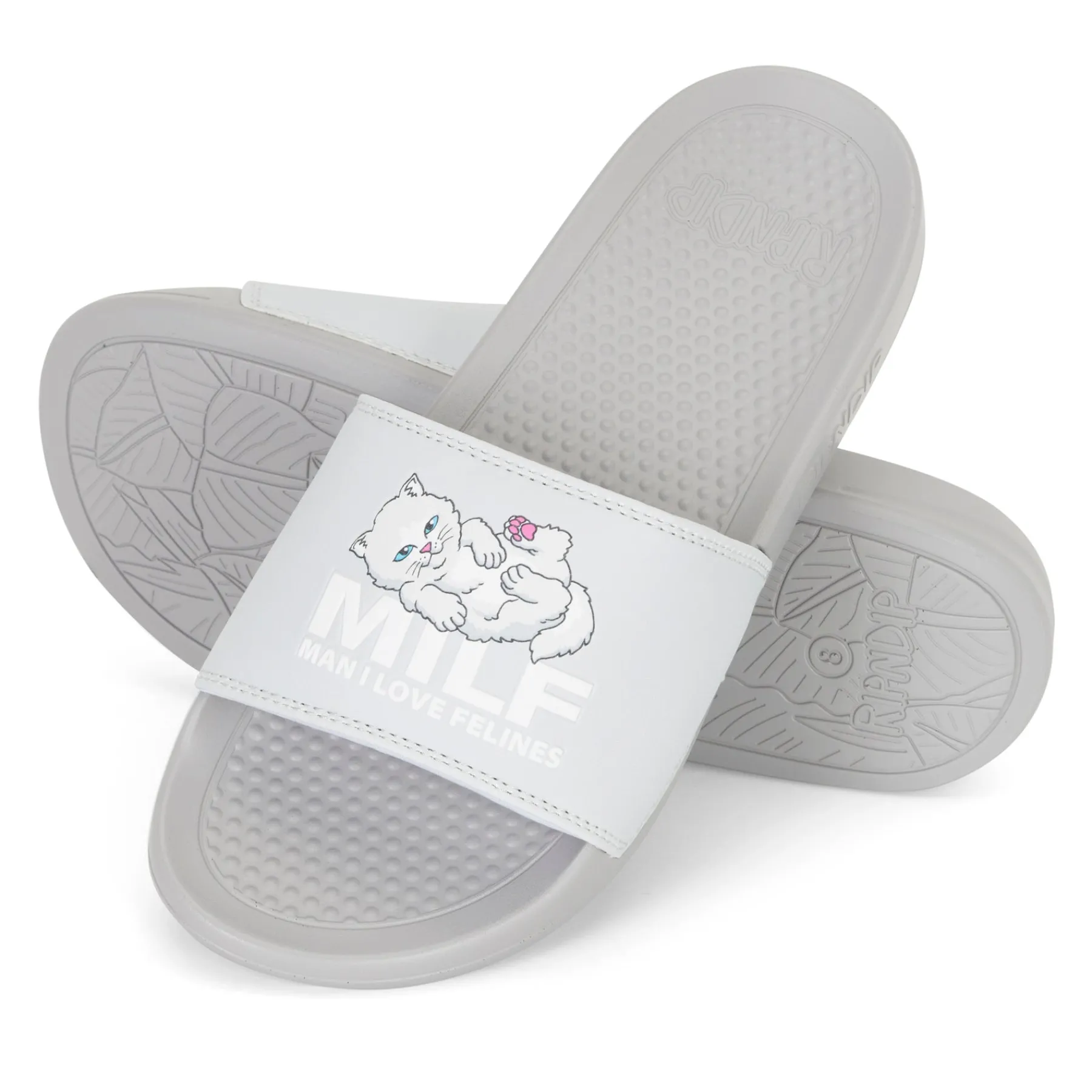 Ripndip Slides / Slippers|Shoes<Man I Love Felines Slides (Grey)