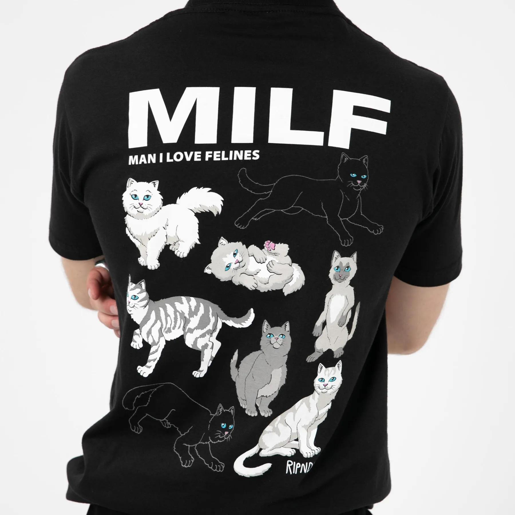 Ripndip Short Sleeve Tees<Man I Love Felines Tee (Black)