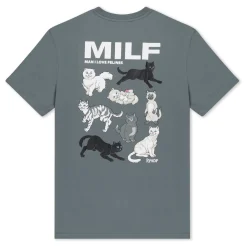 Ripndip Short Sleeve Tees<Man I Love Felines Tee (Charcoal)