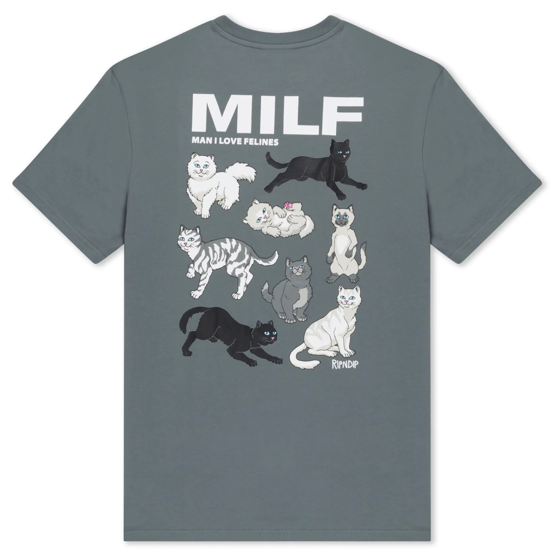 Ripndip Short Sleeve Tees<Man I Love Felines Tee (Charcoal)