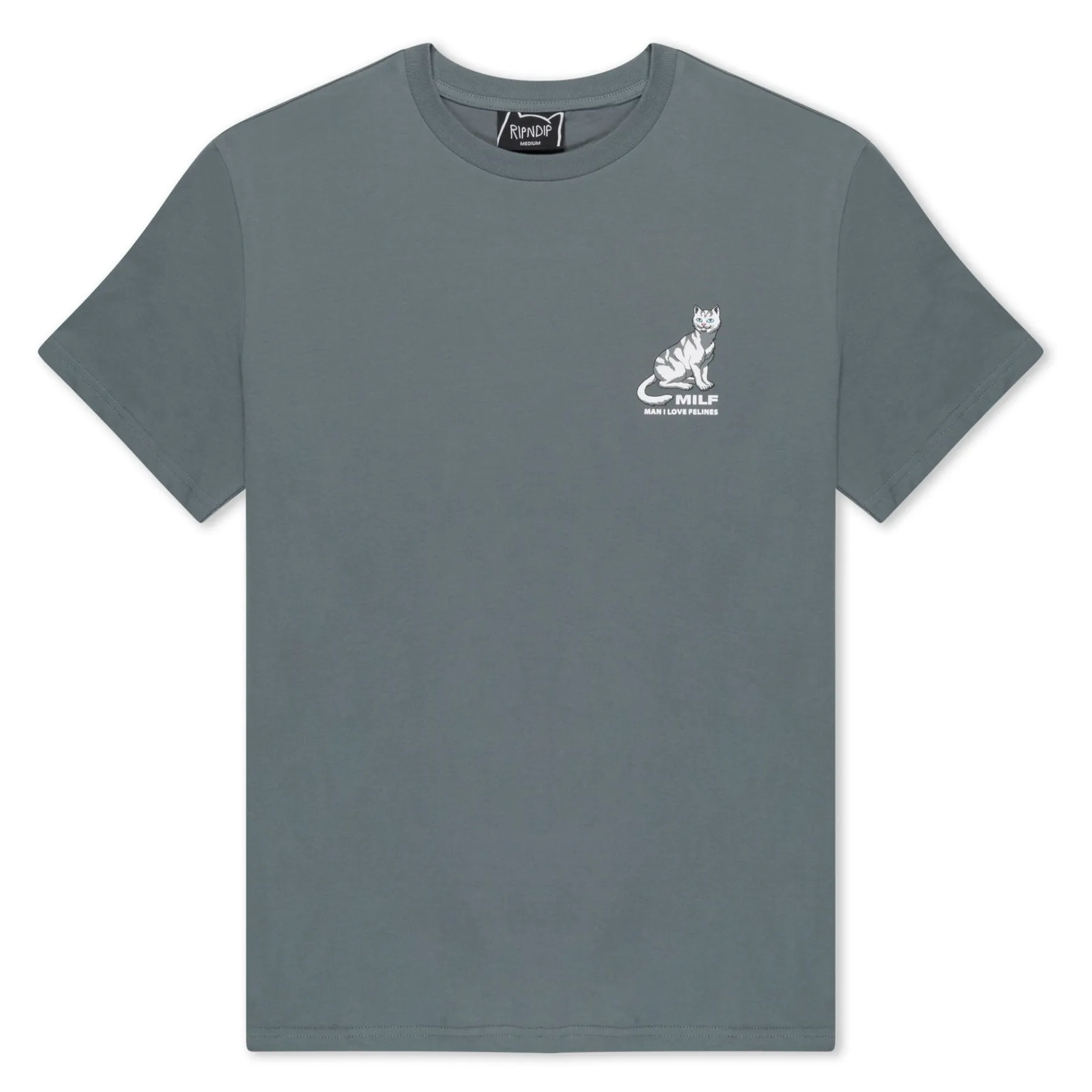 Ripndip Short Sleeve Tees<Man I Love Felines Tee (Charcoal)