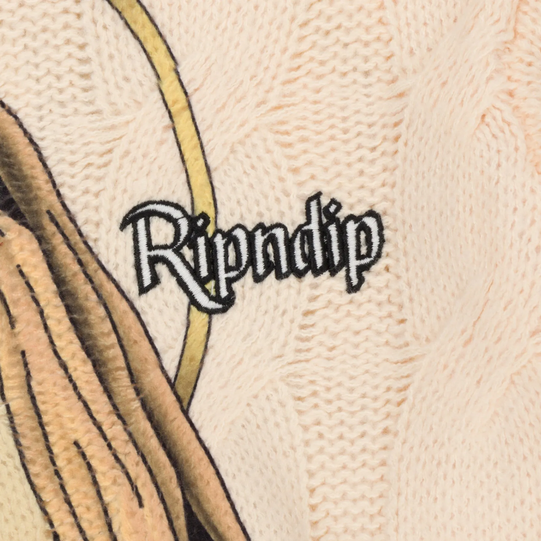 Ripndip Knits / Sweaters<Mother Mary Cable Knit Sweater (Cream)
