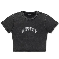 Ripndip Womens|Womens<Mother Nerm Cropped Baby Tee (Black Wash)