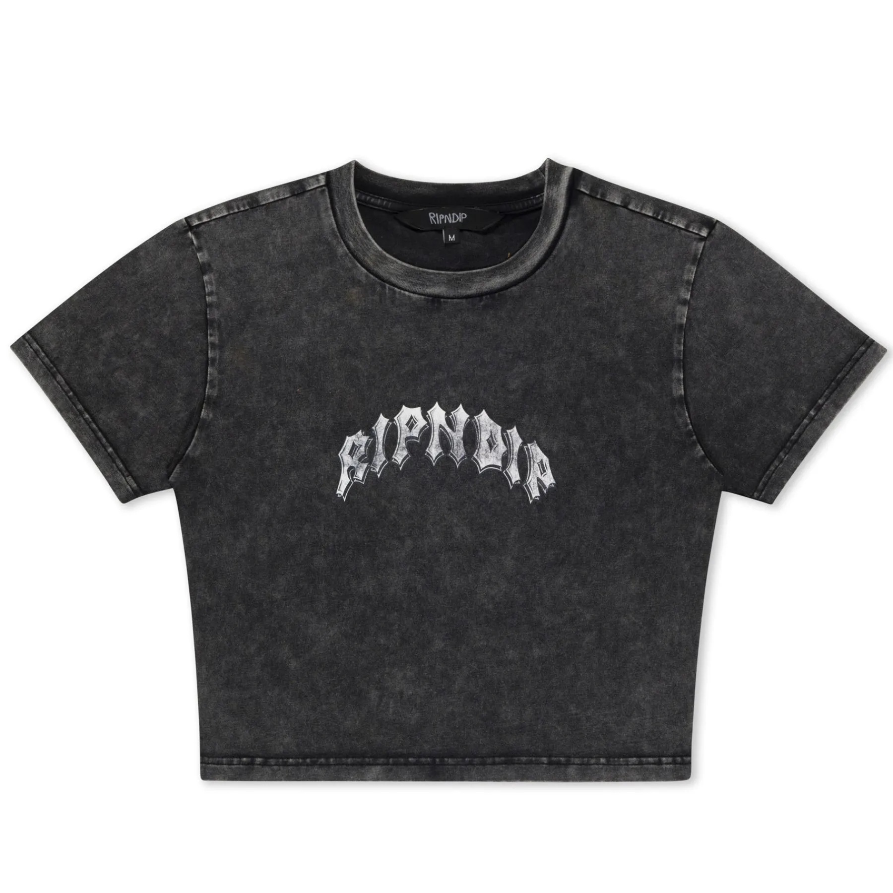 Ripndip Womens|Womens<Mother Nerm Cropped Baby Tee (Black Wash)