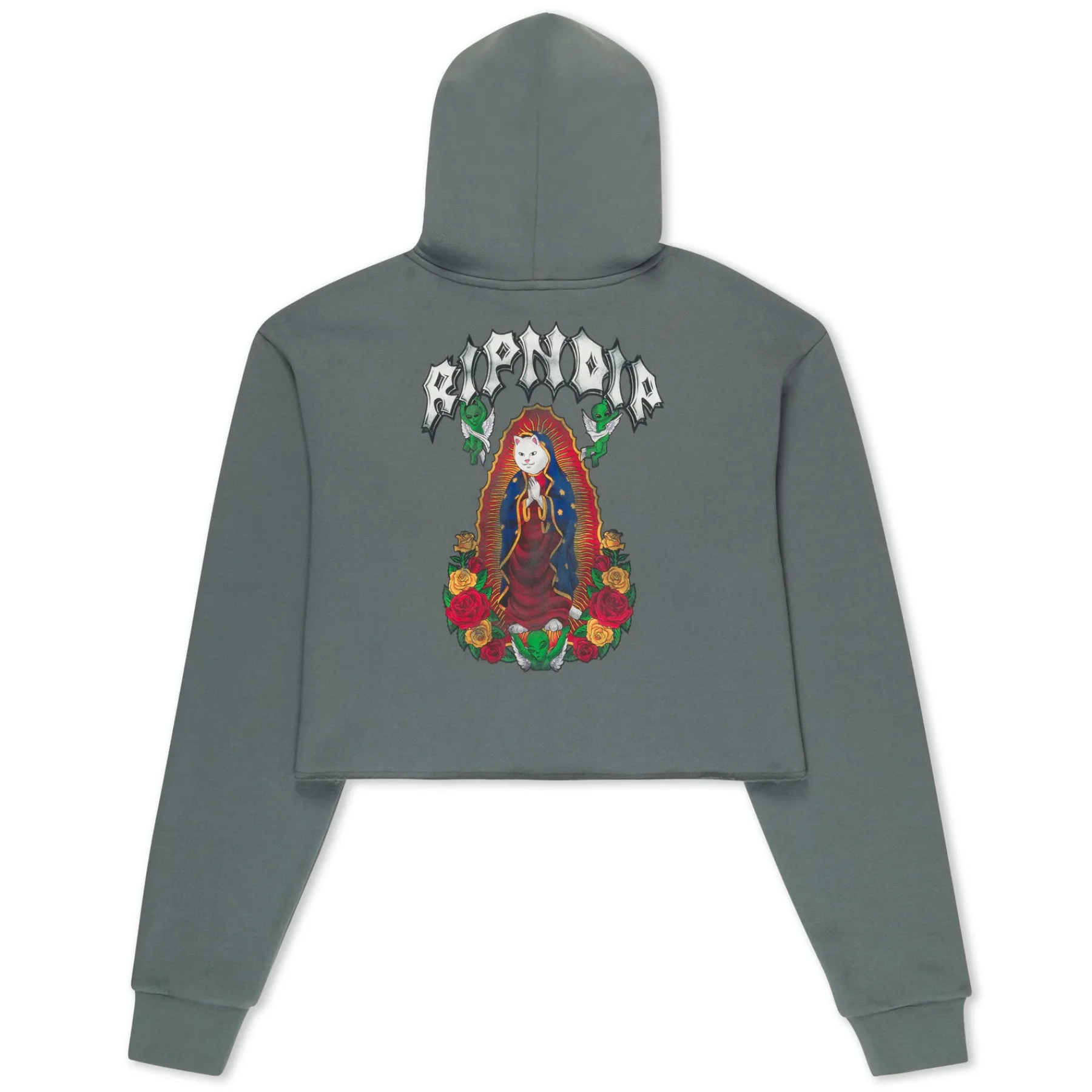 Ripndip Hoodies / Crewnecks|Womens<Mother Nerm Cropped Hoodie (Charcoal )
