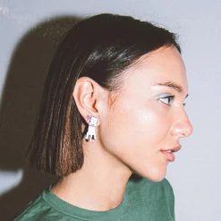 Ripndip Womens|Accessories<Naughty Nerm Earring Set (White)
