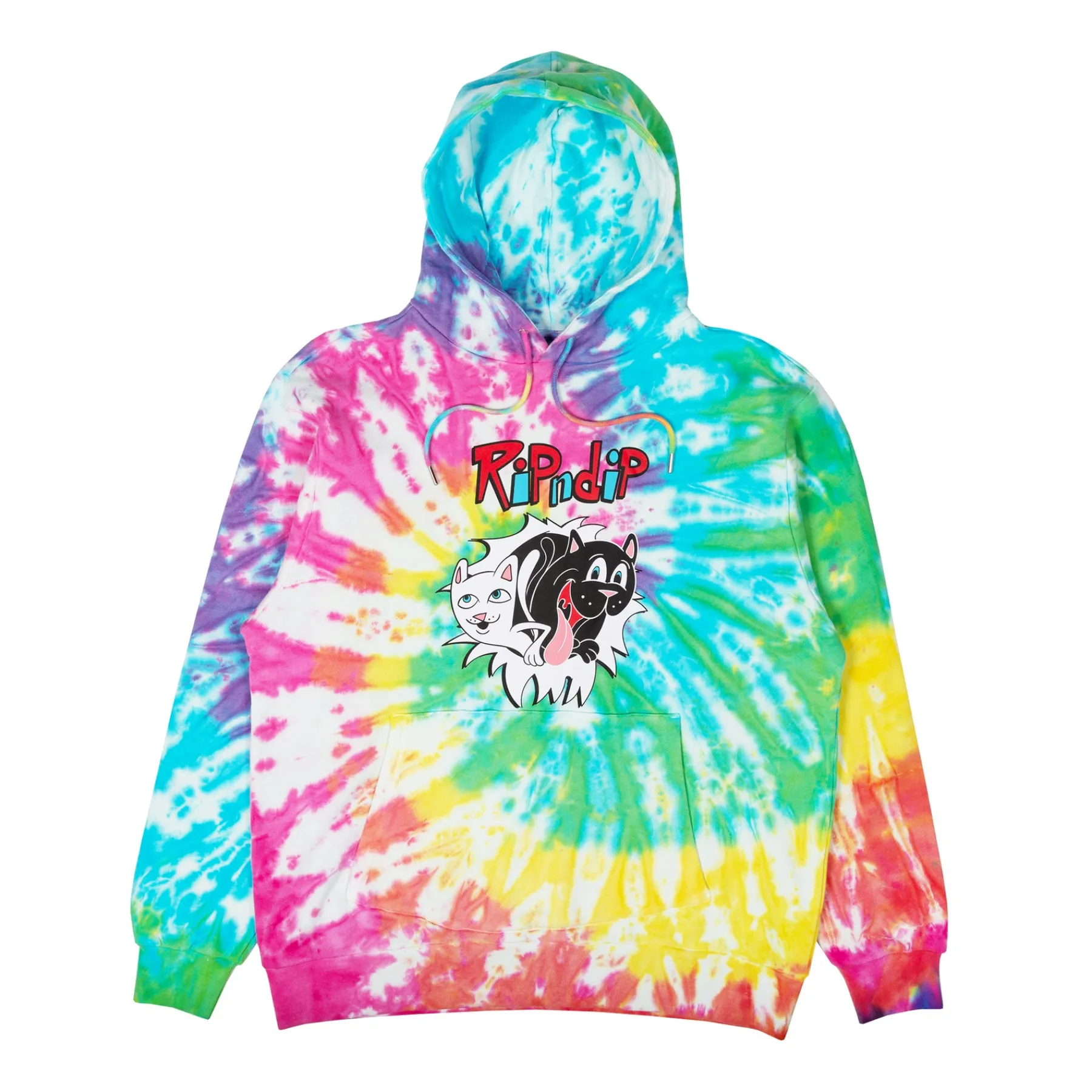 Ripndip Hoodies / Crewnecks<Nerm & Jerm Show Hoodie (Rainbow Spiral Dye)