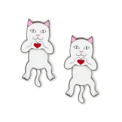 Ripndip Womens|Accessories<Nermal Loves Earring Set (White)