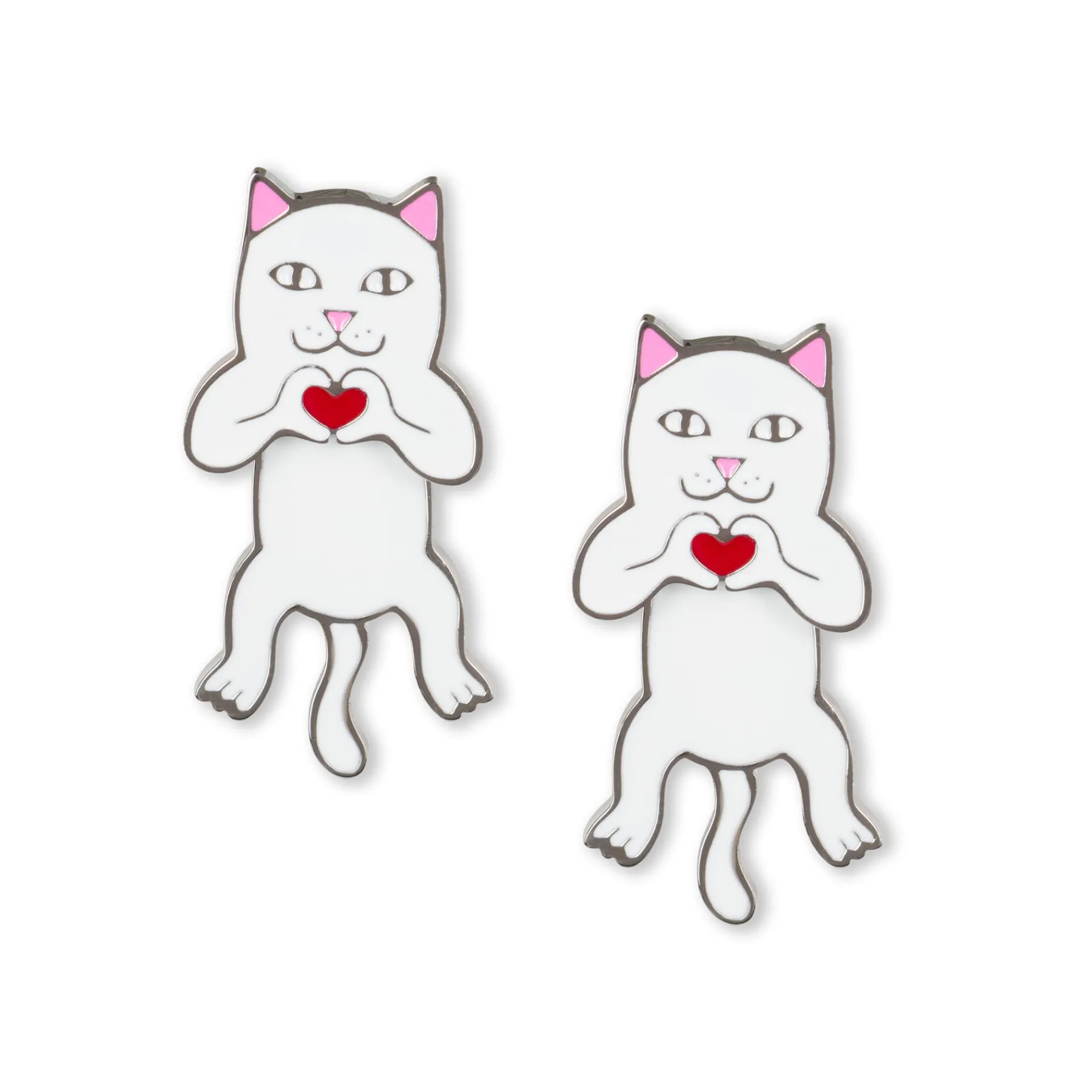 Ripndip Womens|Accessories<Nermal Loves Earring Set (White)