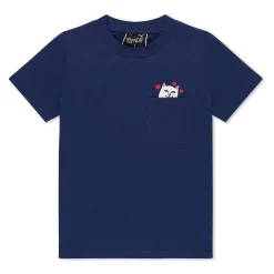 Ripndip Short Sleeve Tees|Kids<Nermal Loves Kid Pocket Tee (Navy)