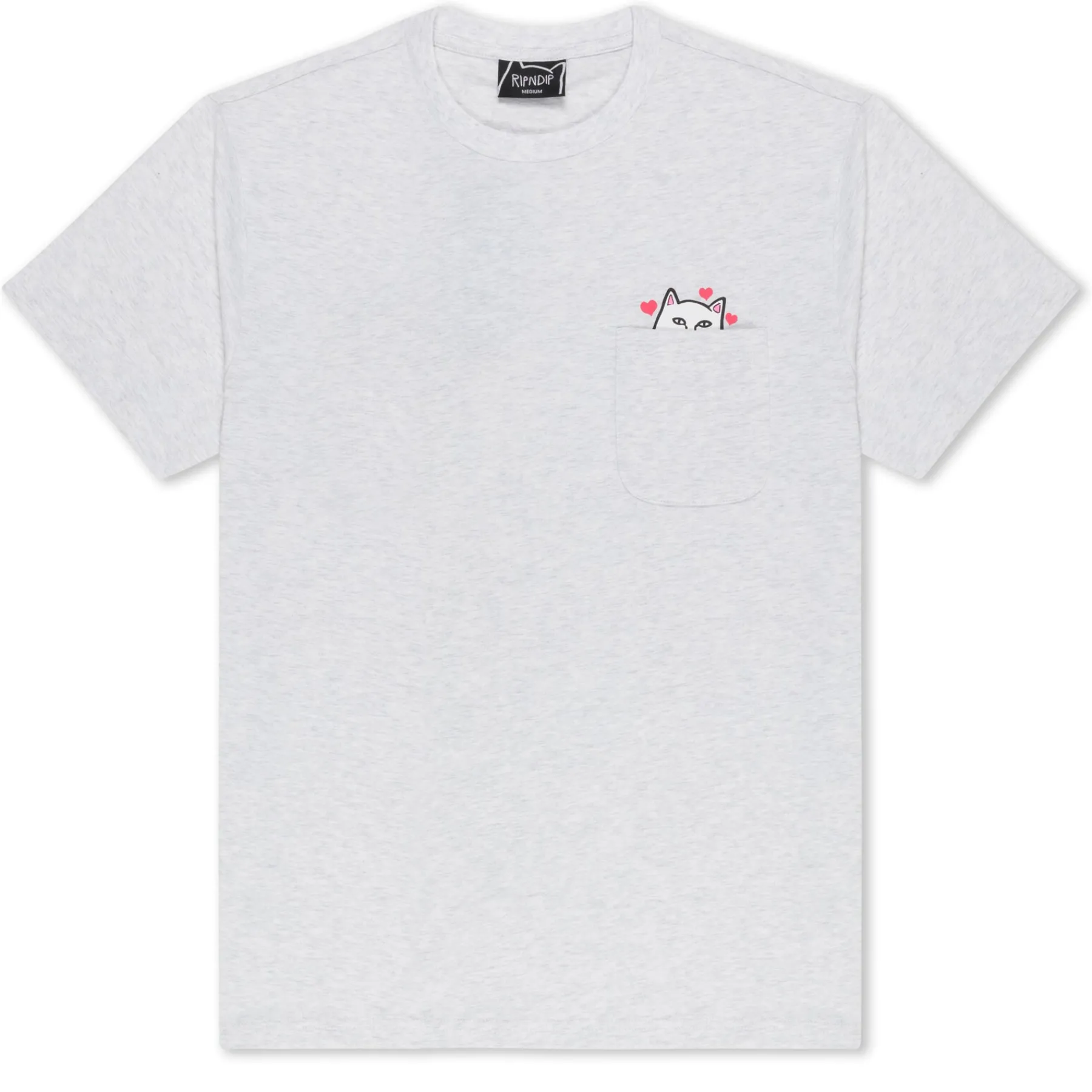 Ripndip Short Sleeve Tees<Nermal Loves Pocket Tee (Ash Heather)