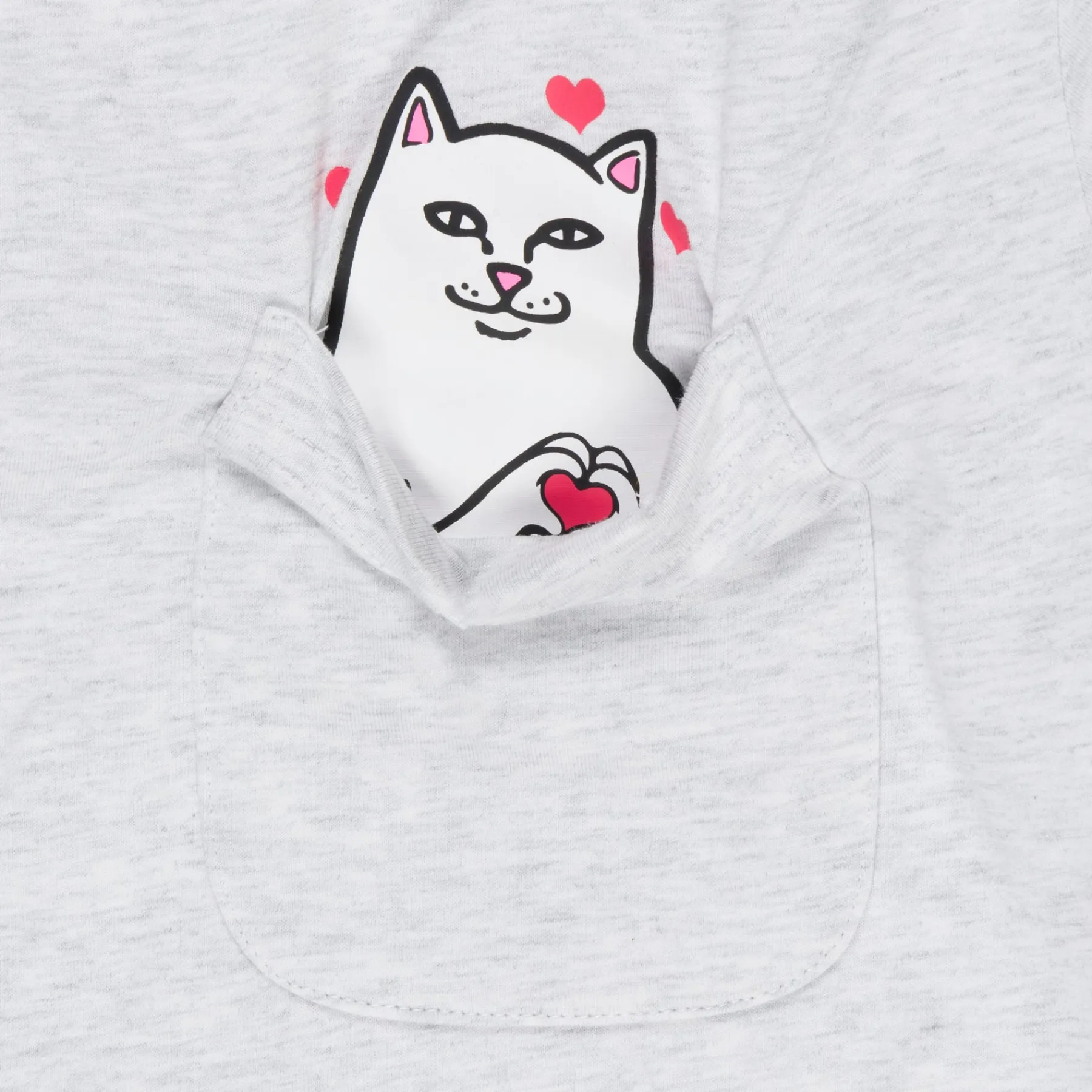 Ripndip Short Sleeve Tees<Nermal Loves Pocket Tee (Ash Heather)