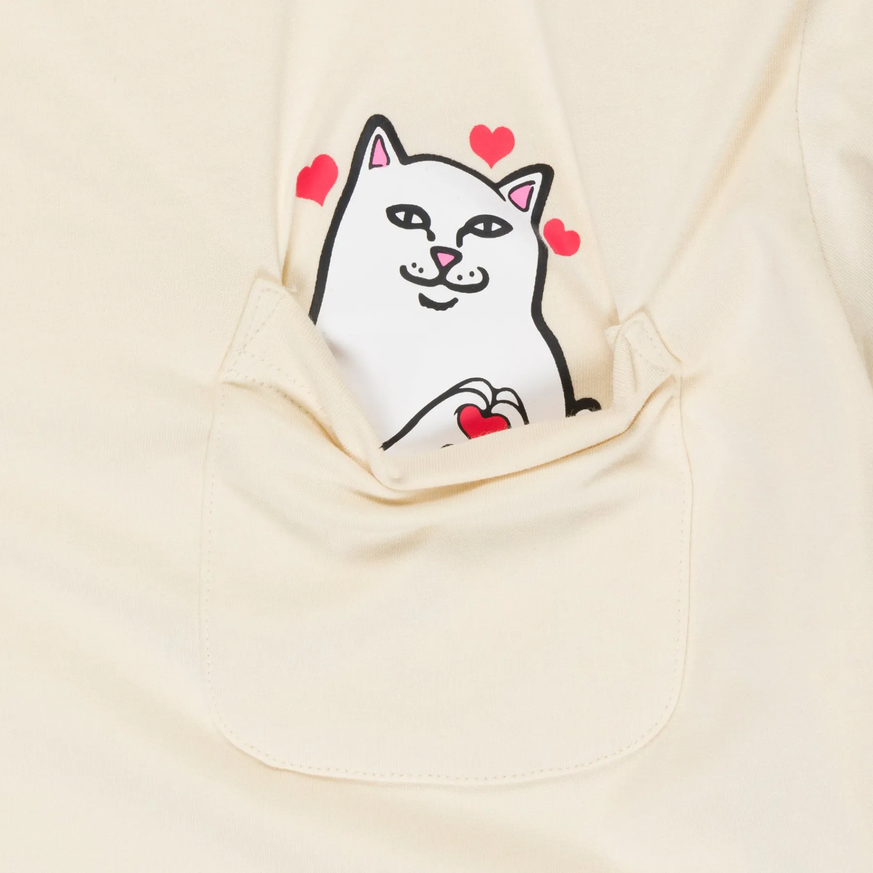 Ripndip Short Sleeve Tees<Nermal Loves Pocket Tee (Natural)