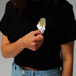 Ripndip Womens|Womens<Nermal S Thompson Cropped Baby Pocket Tee (Black)