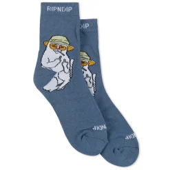 Ripndip Socks|Stocking Stuffers<Nermal S Thompson Mid Socks (Dark Slate)