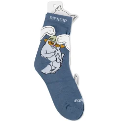 Ripndip Socks|Stocking Stuffers<Nermal S Thompson Mid Socks (Dark Slate)