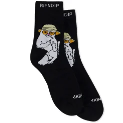 Ripndip Socks|Stocking Stuffers<Nermal S Thompson Mid Socks (Black)