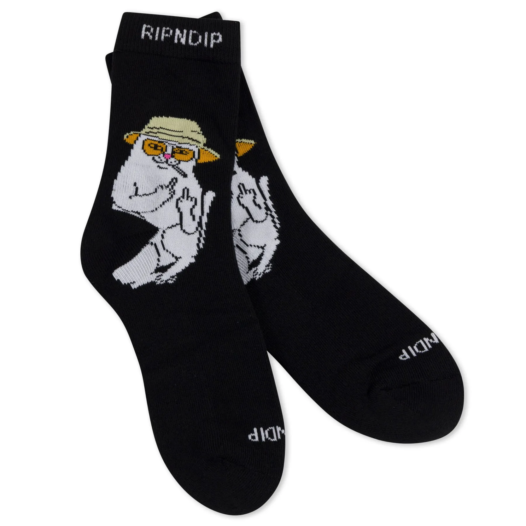 Ripndip Socks|Stocking Stuffers<Nermal S Thompson Mid Socks (Black)