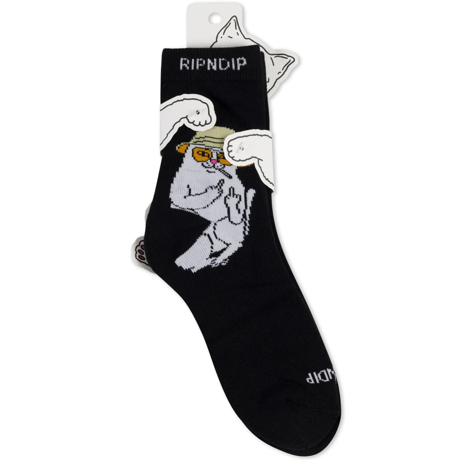 Ripndip Socks|Stocking Stuffers<Nermal S Thompson Mid Socks (Black)